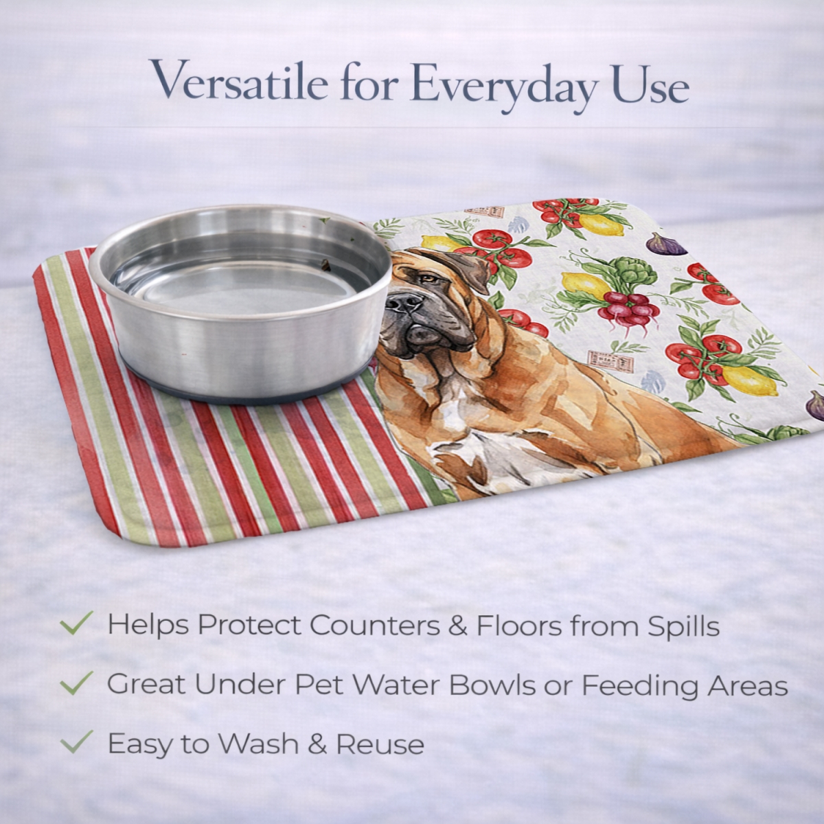 Picture of Carolines Treasures WDK8323DDM 21 x 14 in. Neapolitan Mastiff Vegetables Dish Drying Mat