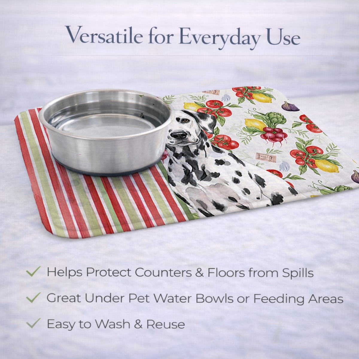 Picture of Carolines Treasures WDK8204DDM 21 x 14 in. Dalmatian Vegetables Dish Drying Mat
