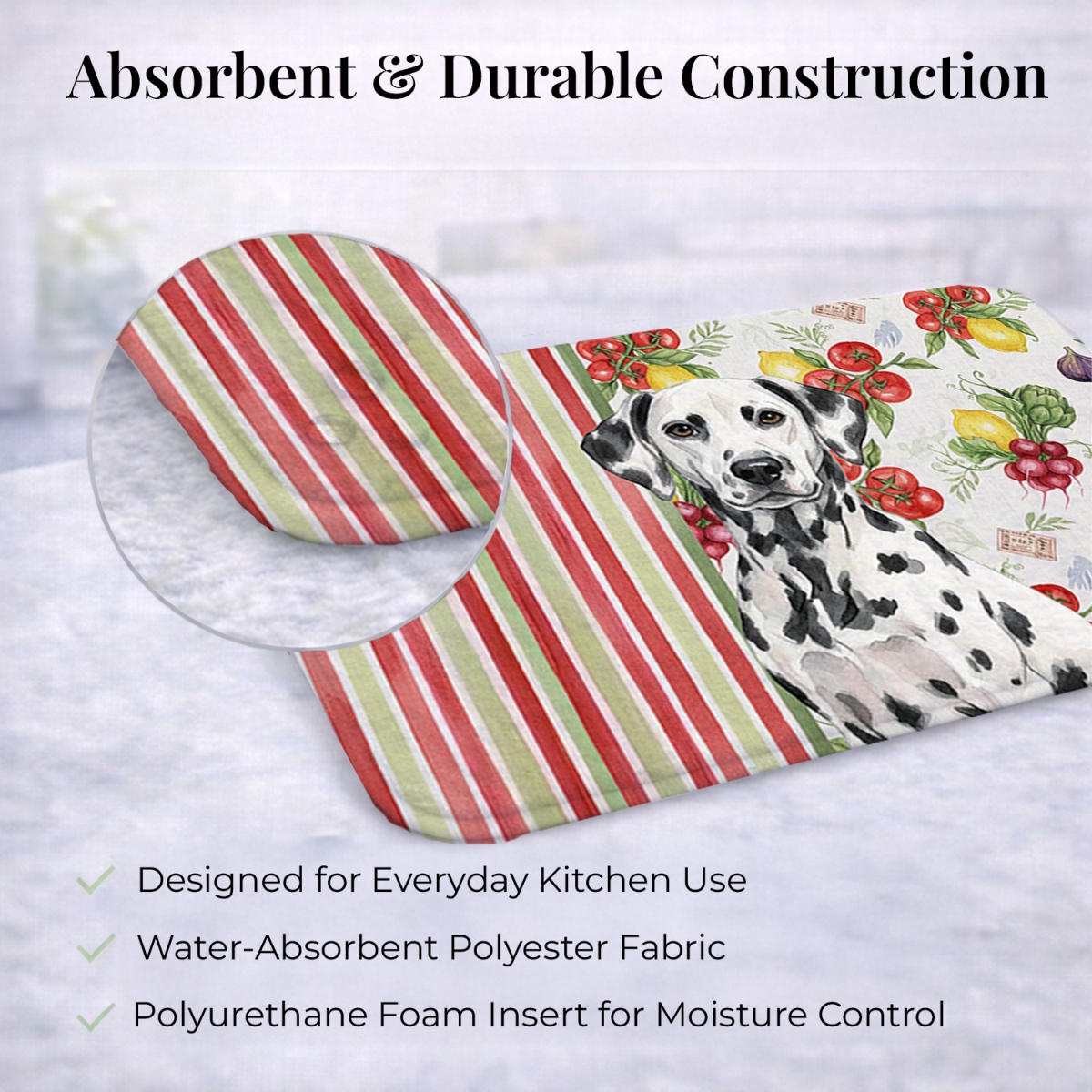 Picture of Carolines Treasures WDK8204DDM 21 x 14 in. Dalmatian Vegetables Dish Drying Mat