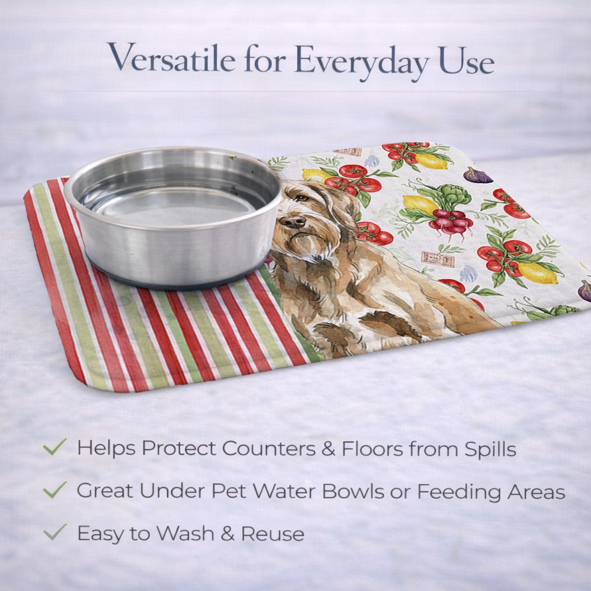 Picture of Carolines Treasures WDK8427DDM 21 x 14 in. Spinone Italiano Vegetables Dish Drying Mat