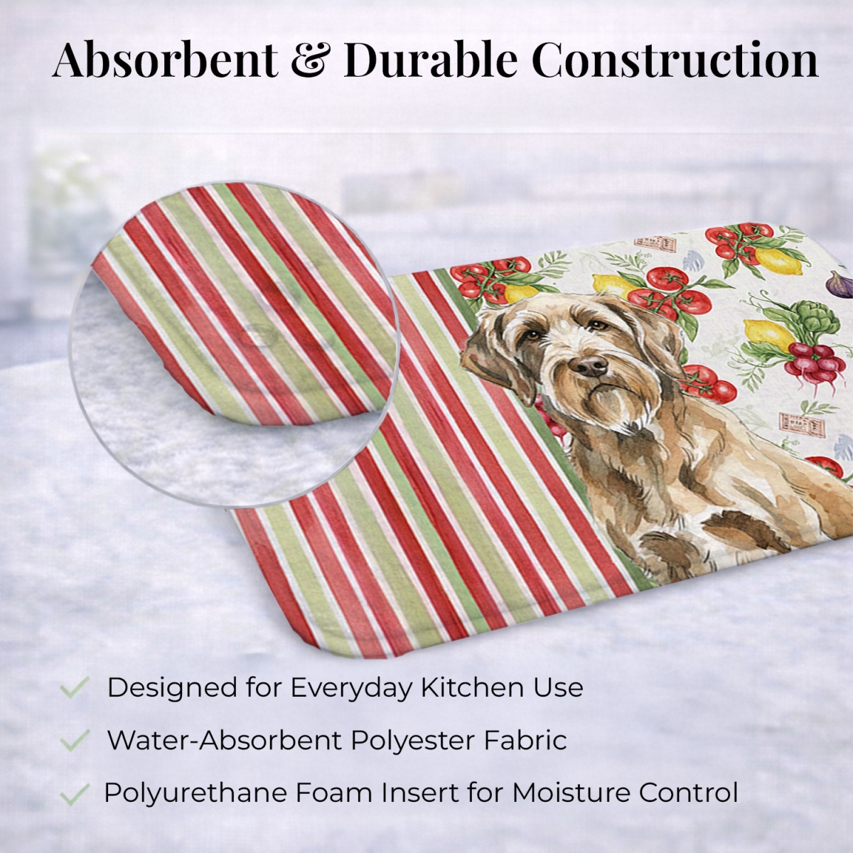 Picture of Carolines Treasures WDK8427DDM 21 x 14 in. Spinone Italiano Vegetables Dish Drying Mat