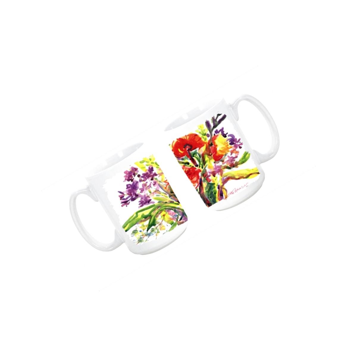 Picture of Carolines Treasures 6042CM15 Flower Dishwasher Safe Microwavable Ceramic Coffee Mug 15 oz.