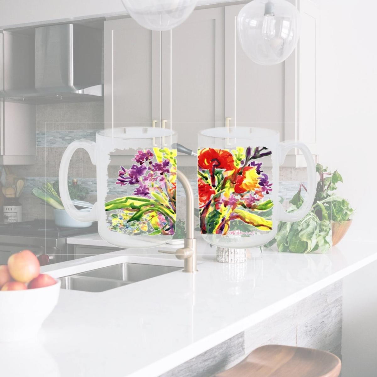 Picture of Carolines Treasures 6042CM15 Flower Dishwasher Safe Microwavable Ceramic Coffee Mug 15 oz.