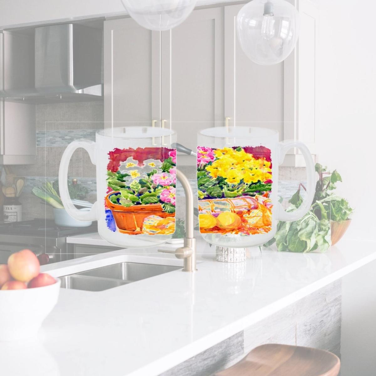 Picture of Carolines Treasures 6061CM15 Flower - Primroses Dishwasher Safe Microwavable Ceramic Coffee Mug 15 oz.