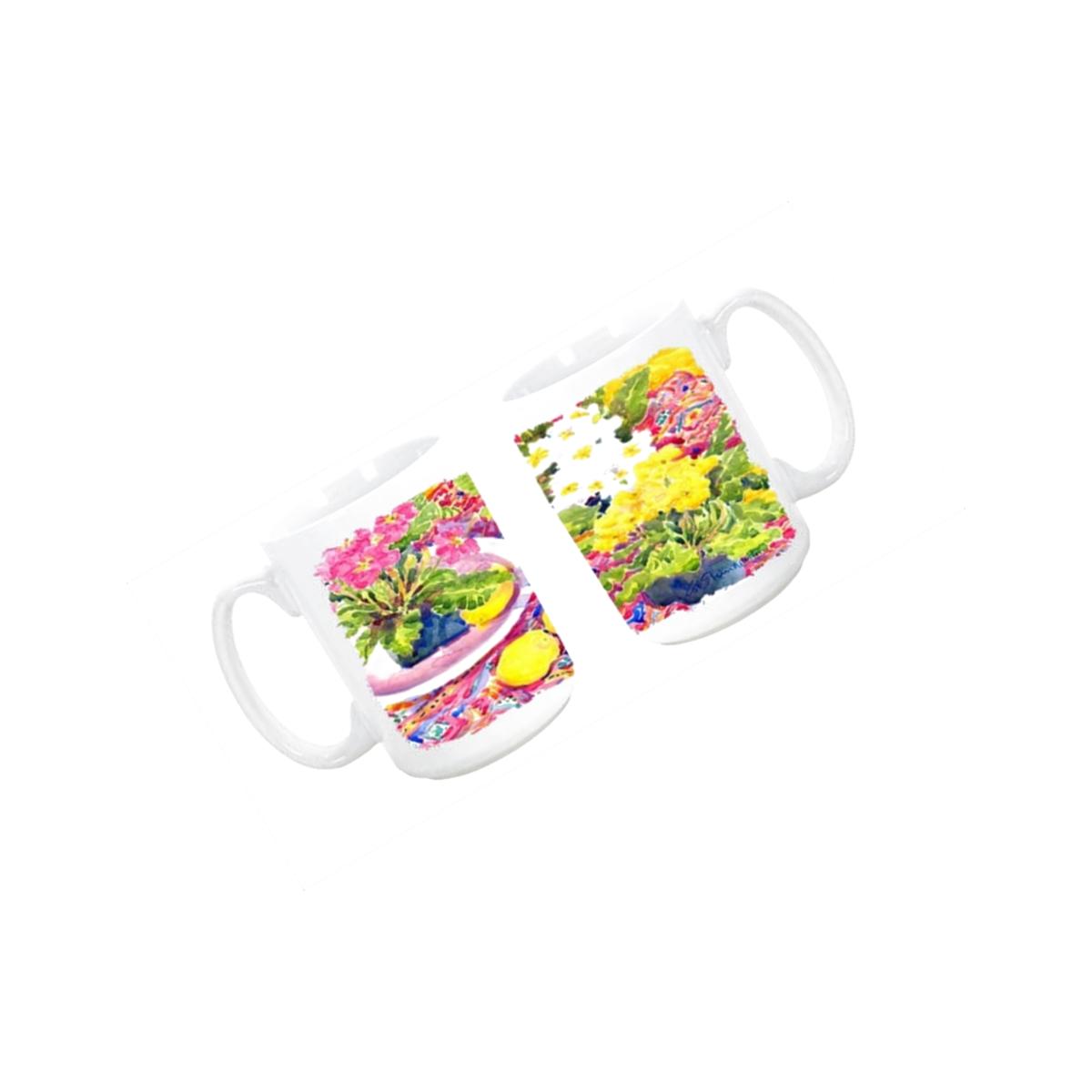 Picture of Carolines Treasures 6062CM15 Flower - Primroses Dishwasher Safe Microwavable Ceramic Coffee Mug 15 oz.