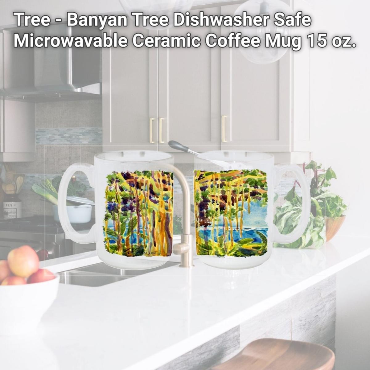 Picture of Carolines Treasures 6064CM15 Tree - Banyan Tree Dishwasher Safe Microwavable Ceramic Coffee Mug 15 oz.