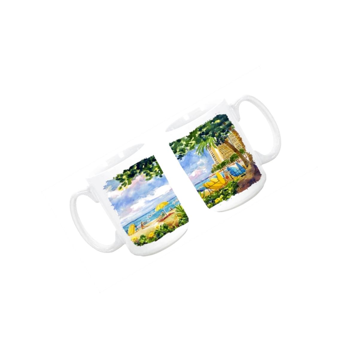 Picture of Carolines Treasures 6065CM15 Beach Resort view from the condo Dishwasher Safe Microwavable Ceramic Coffee Mug 15 oz.