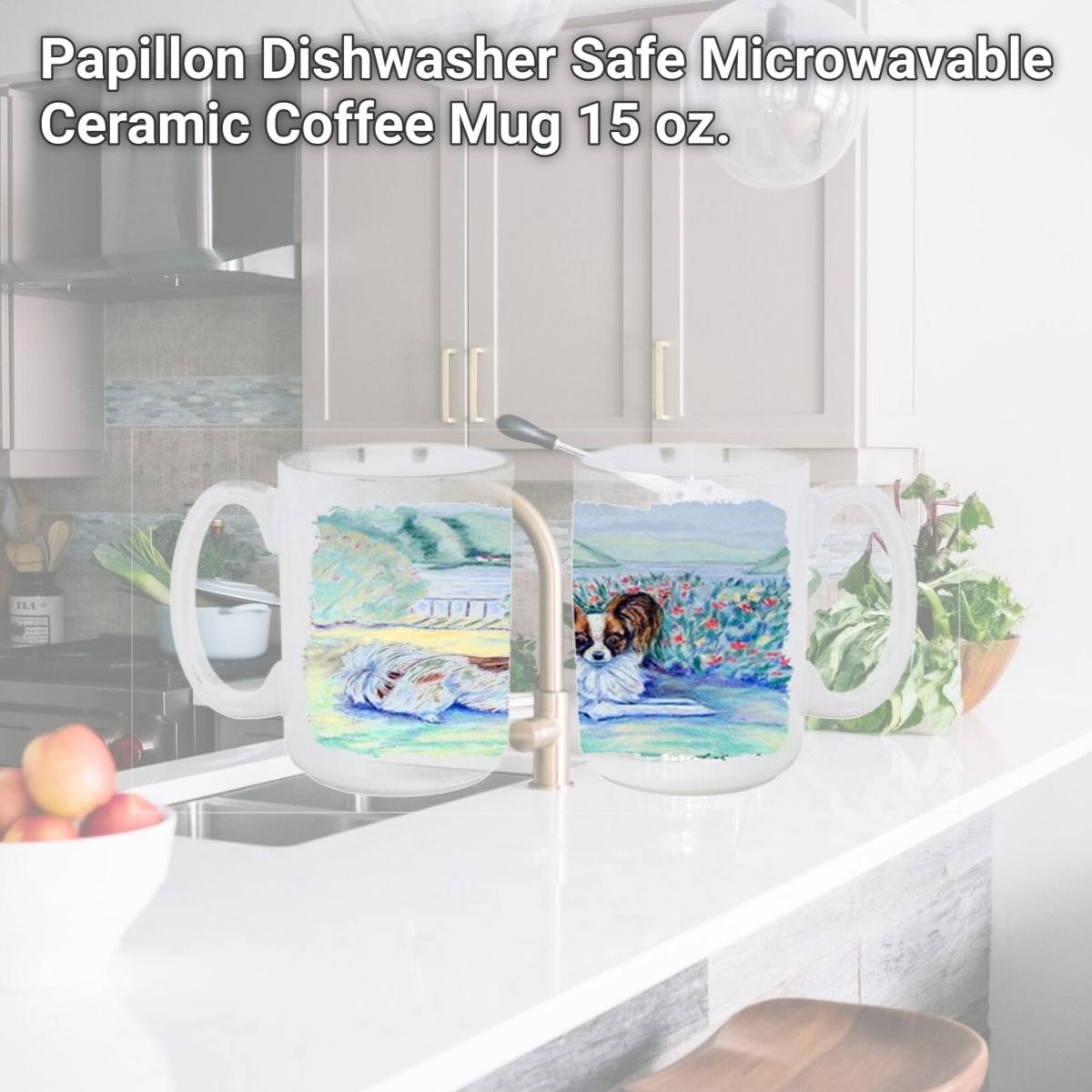 Picture of Carolines Treasures 7244CM15 Papillon Dishwasher Safe Microwavable Ceramic Coffee Mug 15 oz.