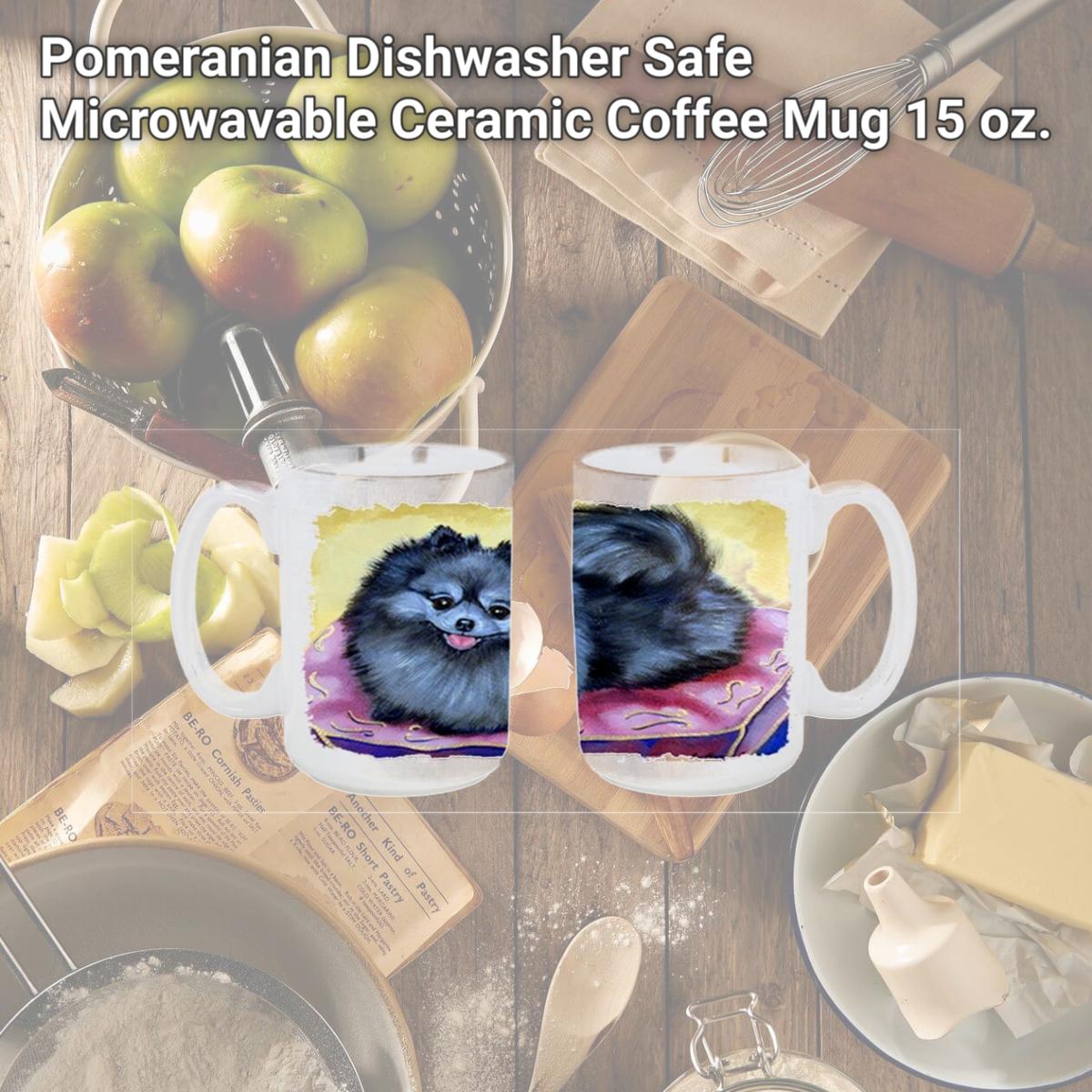 Picture of Carolines Treasures 7503CM15 Pomeranian Dishwasher Safe Microwavable Ceramic Coffee Mug 15 oz.