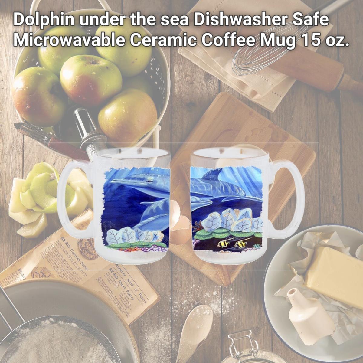 Picture of Carolines Treasures 7080CM15 Dolphin under the sea Dishwasher Safe Microwavable Ceramic Coffee Mug 15 oz.