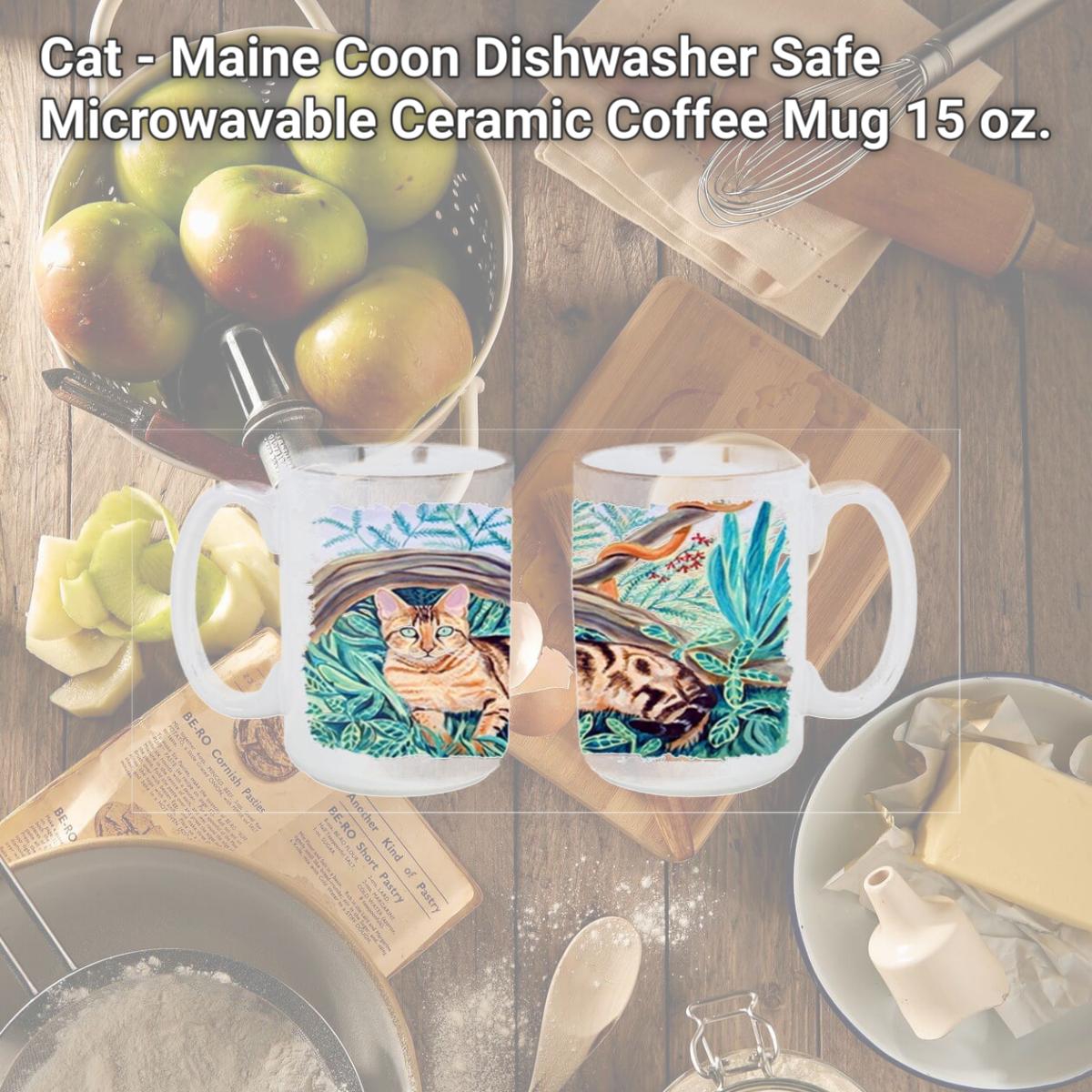 Picture of Carolines Treasures 7139CM15 Cat - Maine Coon Dishwasher Safe Microwavable Ceramic Coffee Mug 15 oz.