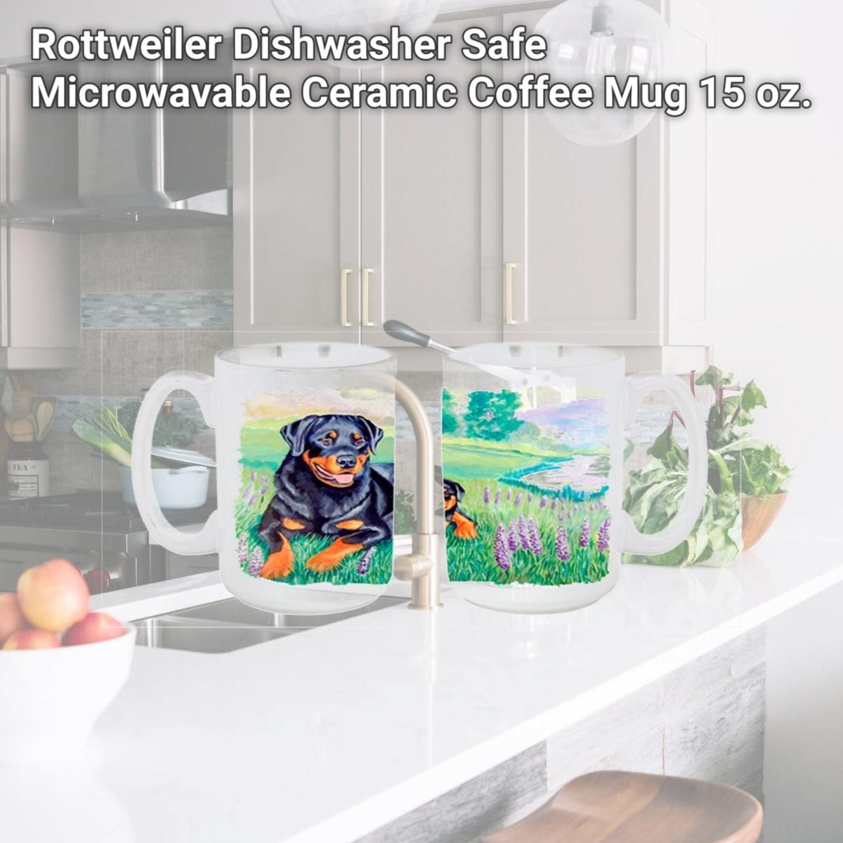 Picture of Carolines Treasures 7141CM15 Rottweiler Dishwasher Safe Microwavable Ceramic Coffee Mug 15 oz.