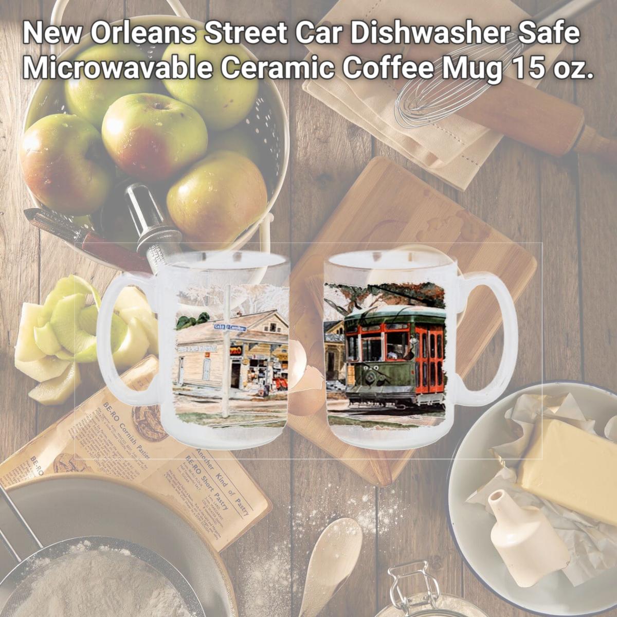Picture of Carolines Treasures 8108CM15 New Orleans Street Car Dishwasher Safe Microwavable Ceramic Coffee Mug 15 oz.
