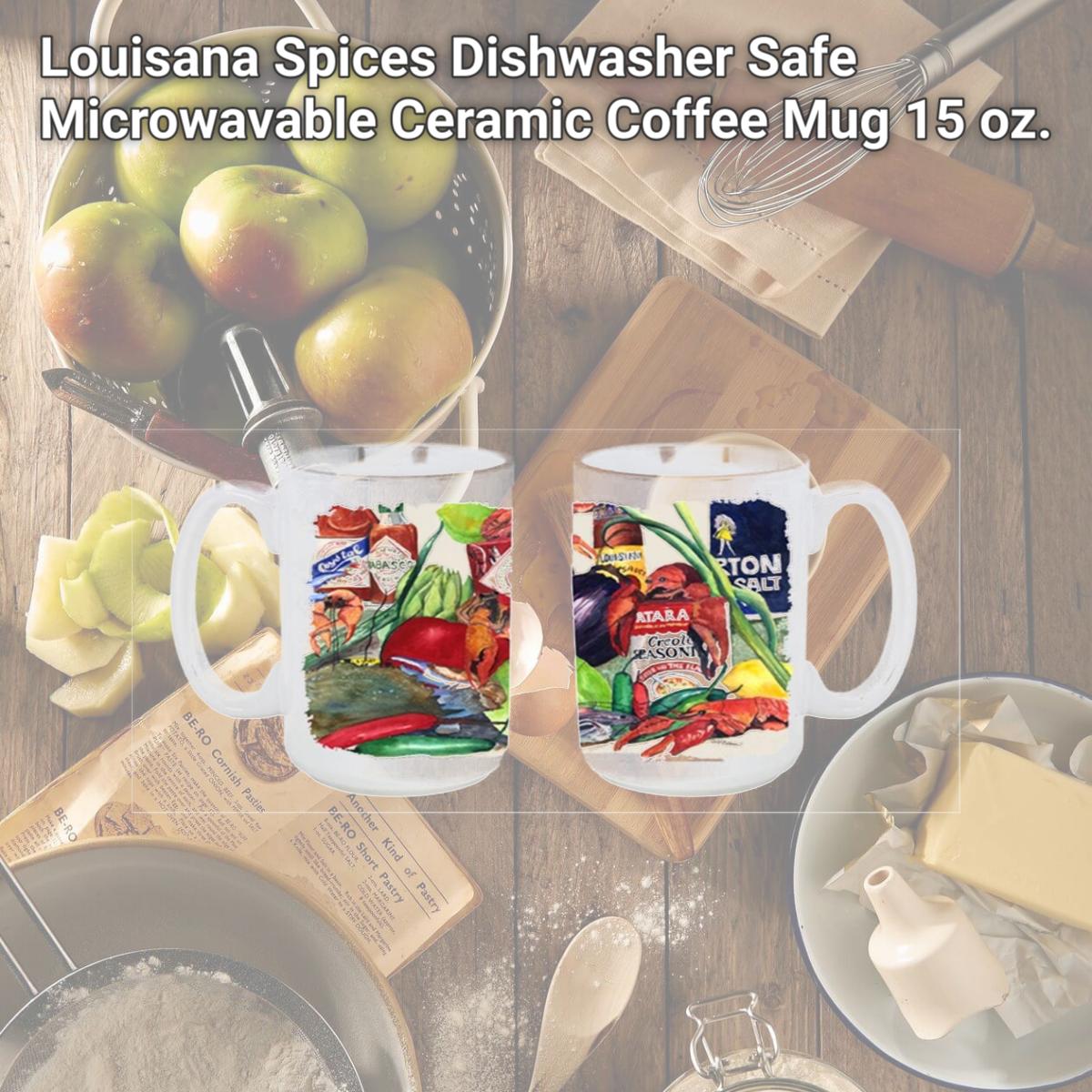 Picture of Carolines Treasures 8540CM15 Louisana Spices Dishwasher Safe Microwavable Ceramic Coffee Mug 15 oz.