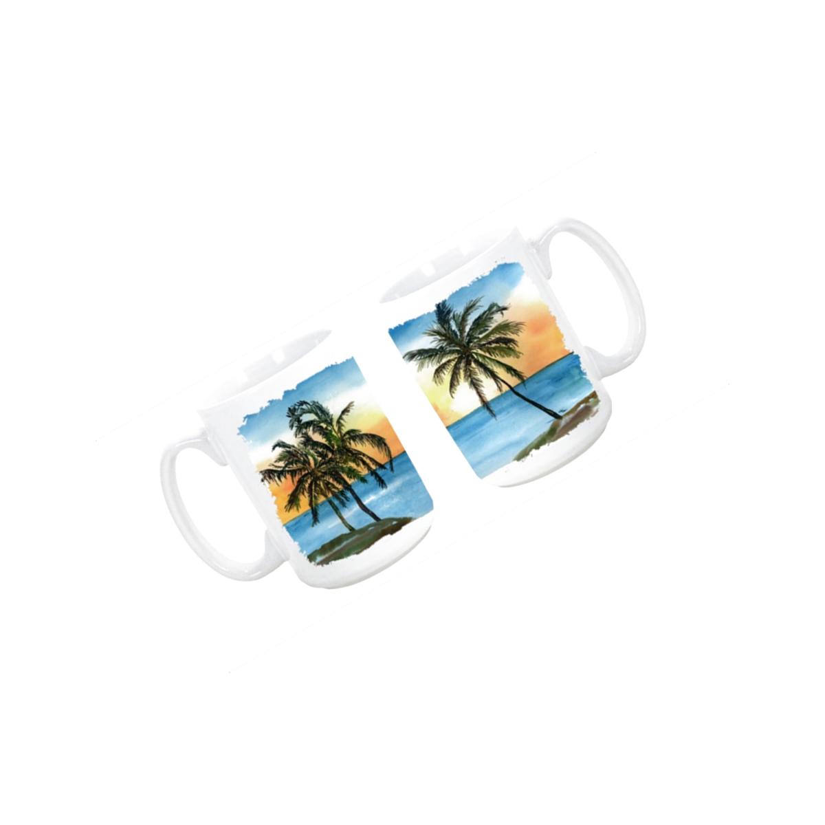 Picture of Carolines Treasures 8551CM15 Palm Tree Dishwasher Safe Microwavable Ceramic Coffee Mug 15 oz.