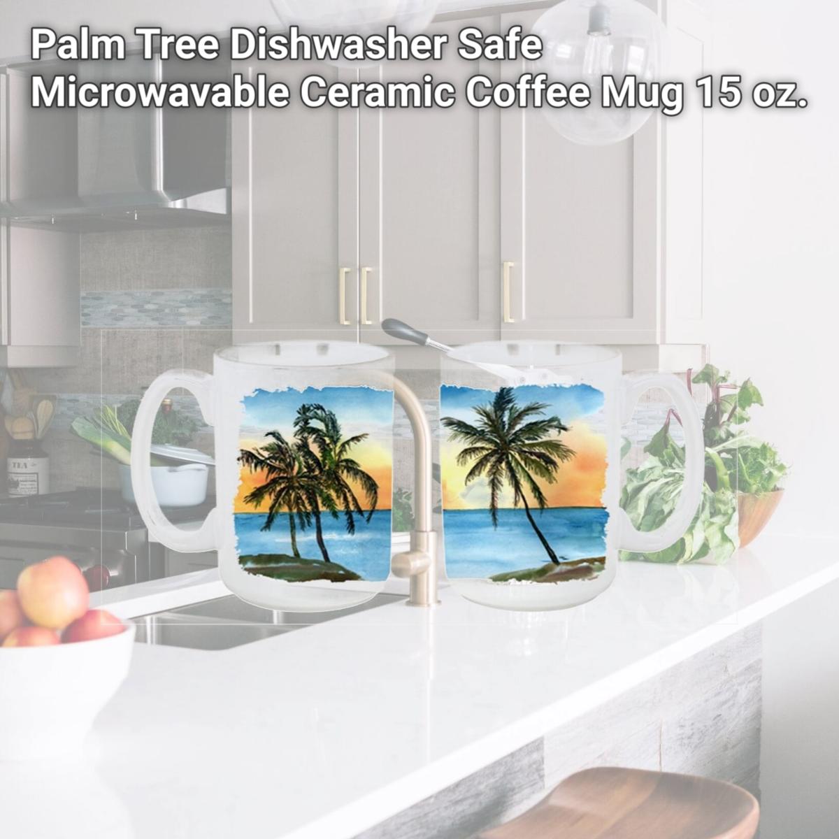 Picture of Carolines Treasures 8551CM15 Palm Tree Dishwasher Safe Microwavable Ceramic Coffee Mug 15 oz.