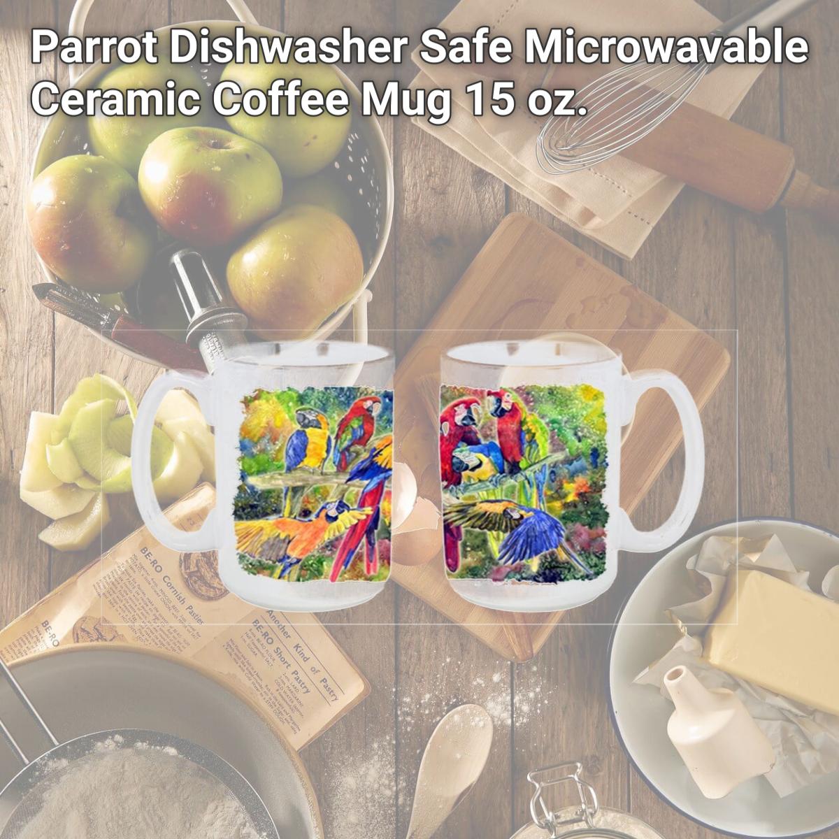 Picture of Carolines Treasures 8600CM15 Parrot Dishwasher Safe Microwavable Ceramic Coffee Mug 15 oz.