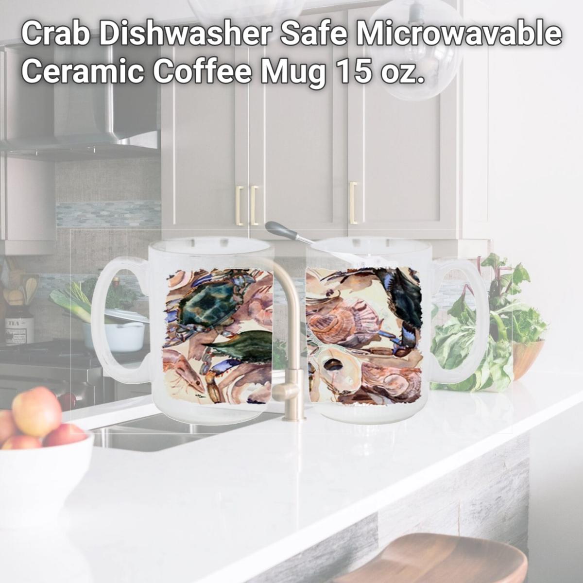 Picture of Carolines Treasures 8618CM15 Crab Dishwasher Safe Microwavable Ceramic Coffee Mug 15 oz.