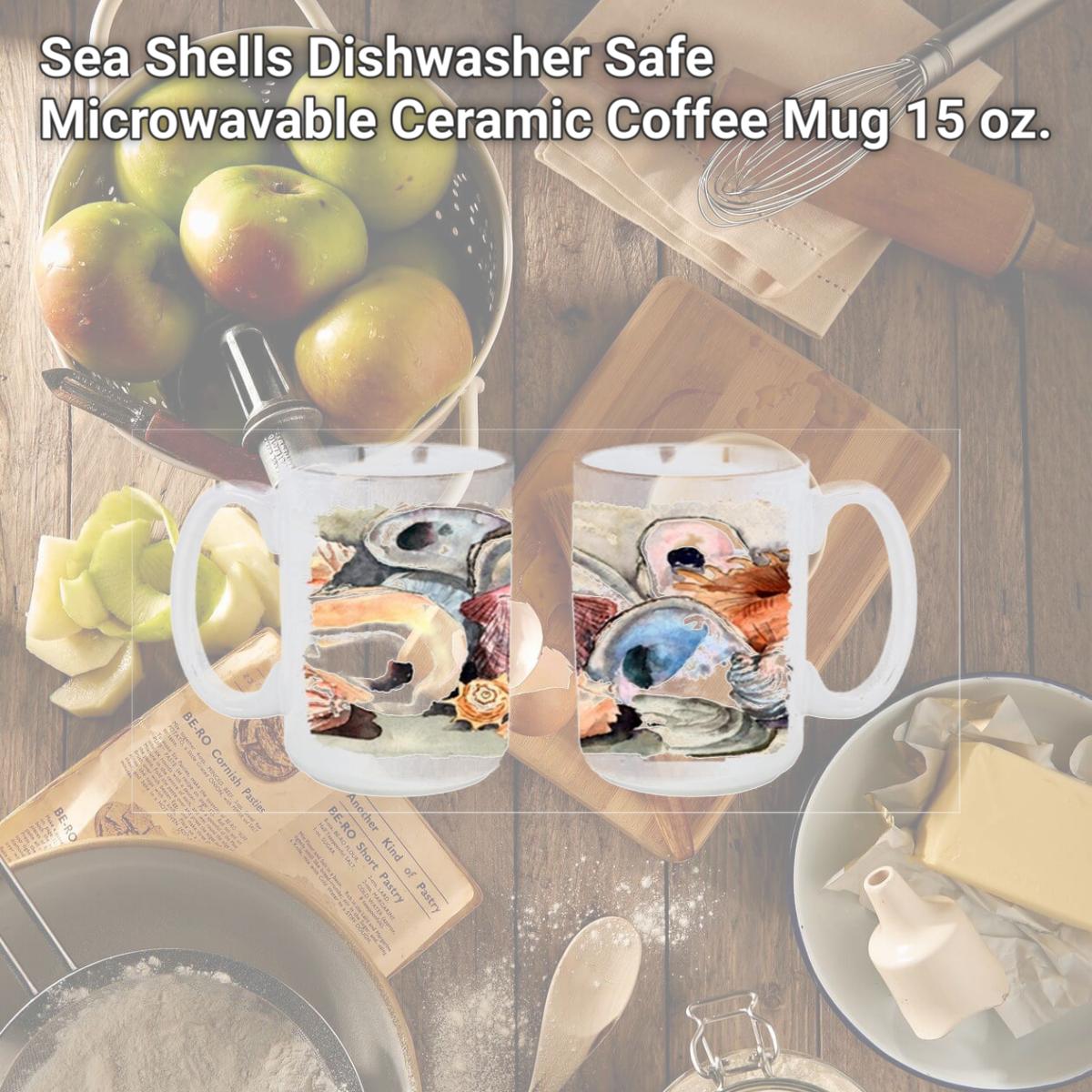 Picture of Carolines Treasures 8619CM15 Sea Shells Dishwasher Safe Microwavable Ceramic Coffee Mug 15 oz.