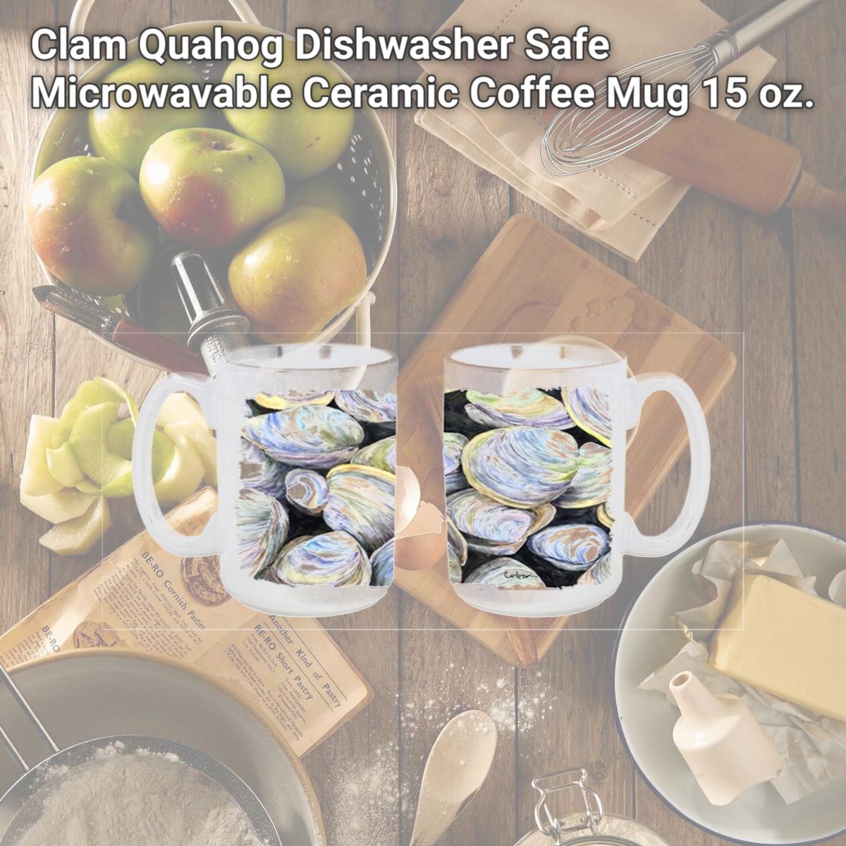 Picture of Carolines Treasures 8714CM15 Clam Quahog Dishwasher Safe Microwavable Ceramic Coffee Mug 15 oz.