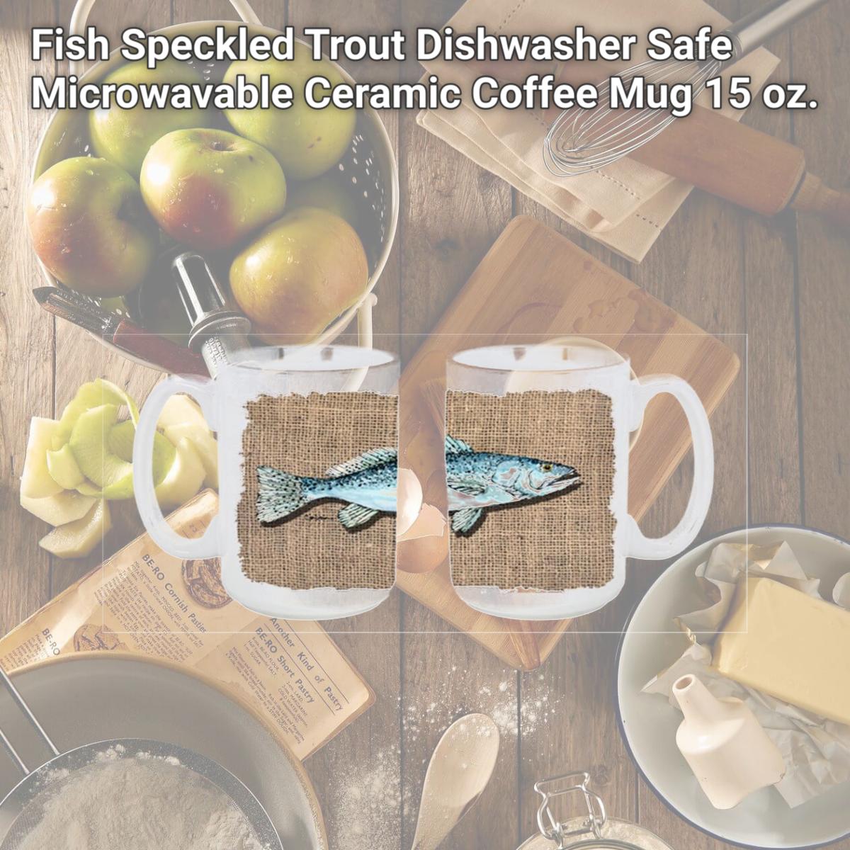 Picture of Carolines Treasures 8737CM15 Fish Speckled Trout Dishwasher Safe Microwavable Ceramic Coffee Mug 15 oz.