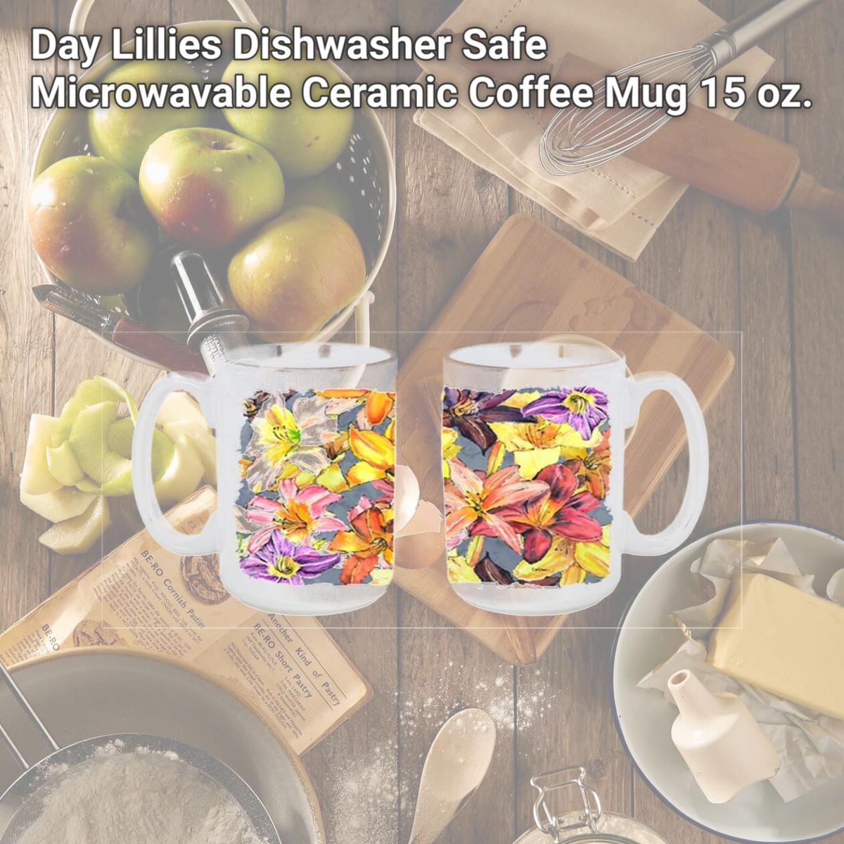 Picture of Carolines Treasures 8892CM15 Day Lillies Dishwasher Safe Microwavable Ceramic Coffee Mug 15 oz.