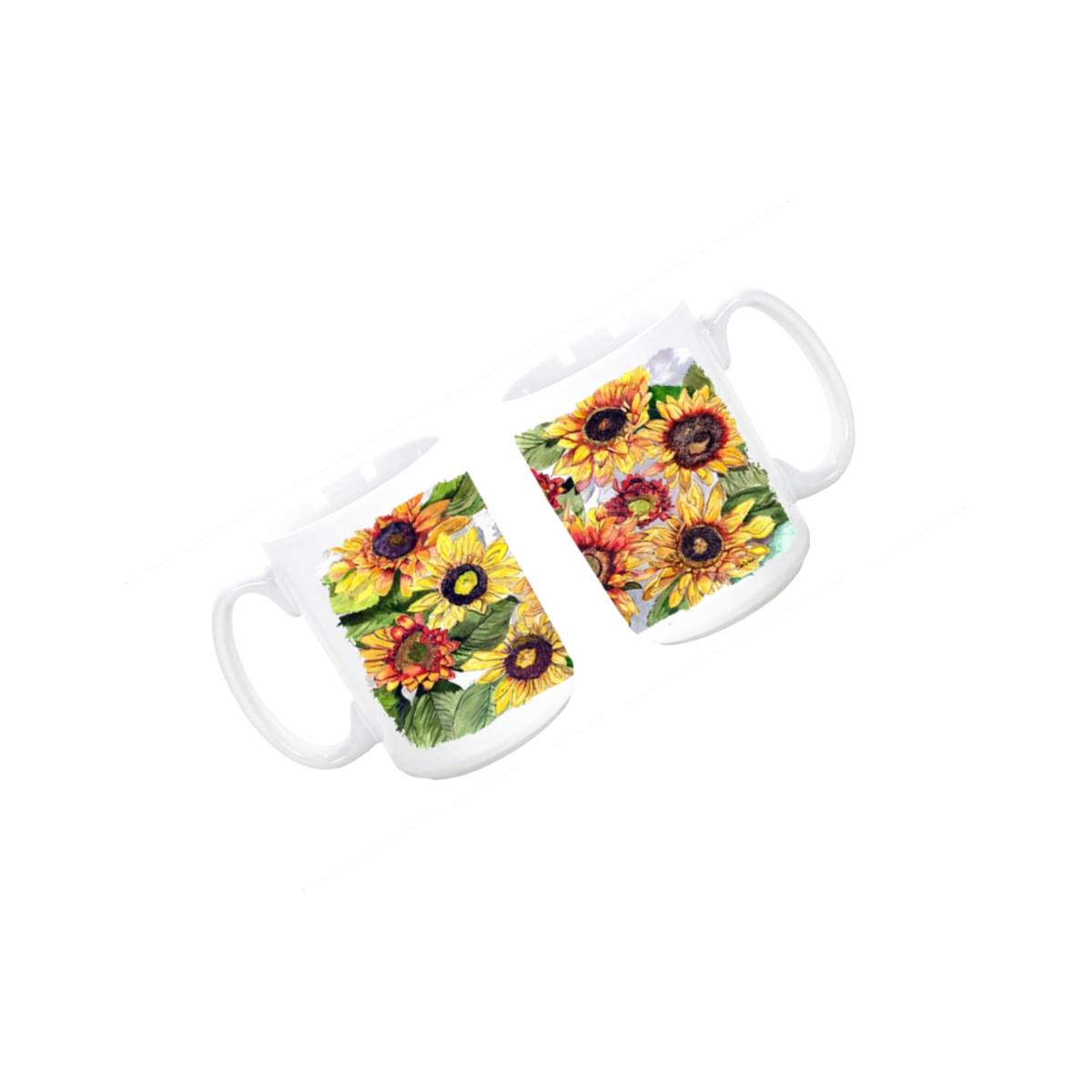 Picture of Carolines Treasures 8766CM15 Sunflowers Dishwasher Safe Microwavable Ceramic Coffee Mug 15 oz.