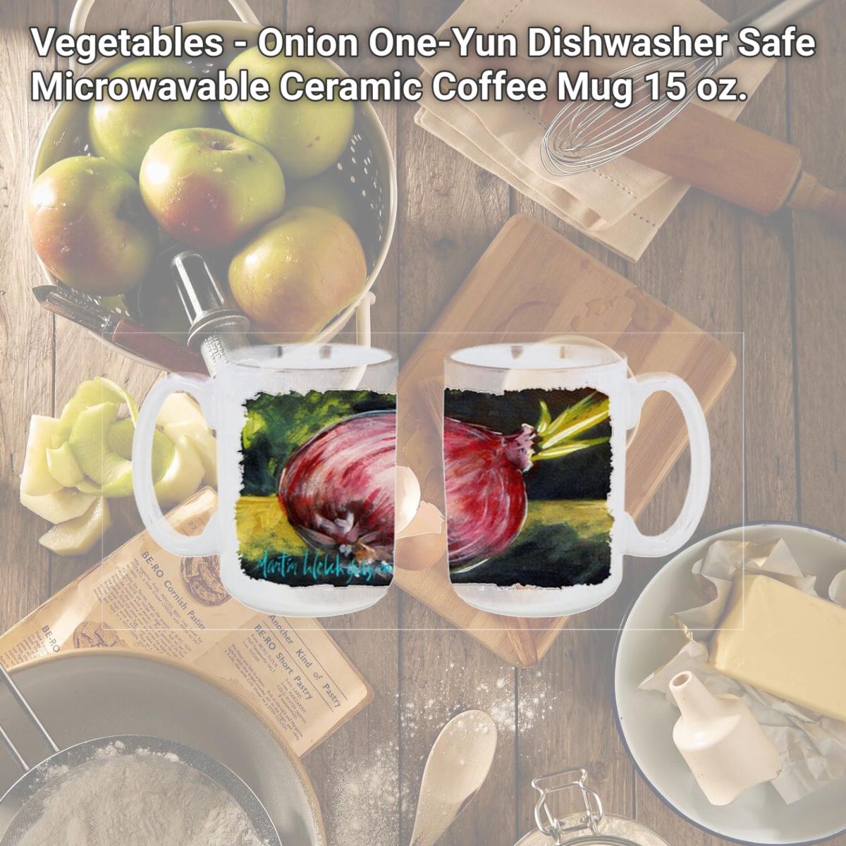Picture of Carolines Treasures MW1092CM15 Vegetables - Onion One-Yun Dishwasher Safe Microwavable Ceramic Coffee Mug 15 oz.