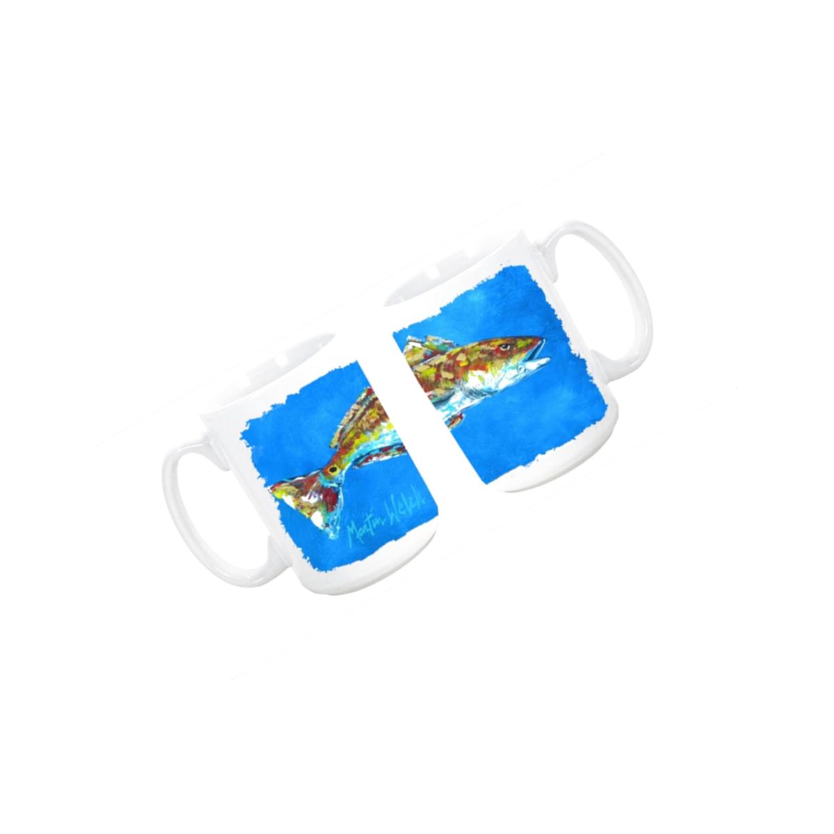 Picture of Carolines Treasures MW1098CM15 Fish - Red Fish Seafood Two Dishwasher Safe Microwavable Ceramic Coffee Mug 15 oz.