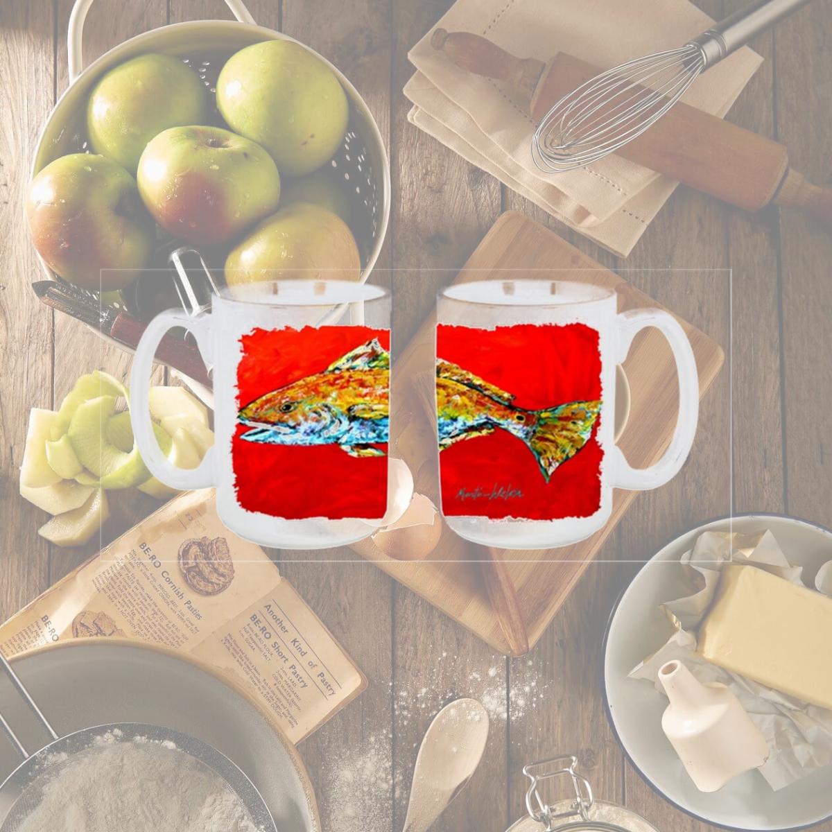 Picture of Carolines Treasures MW1111CM15 Fish - Red Fish Red Head Dishwasher Safe Microwavable Ceramic Coffee Mug 15 oz.