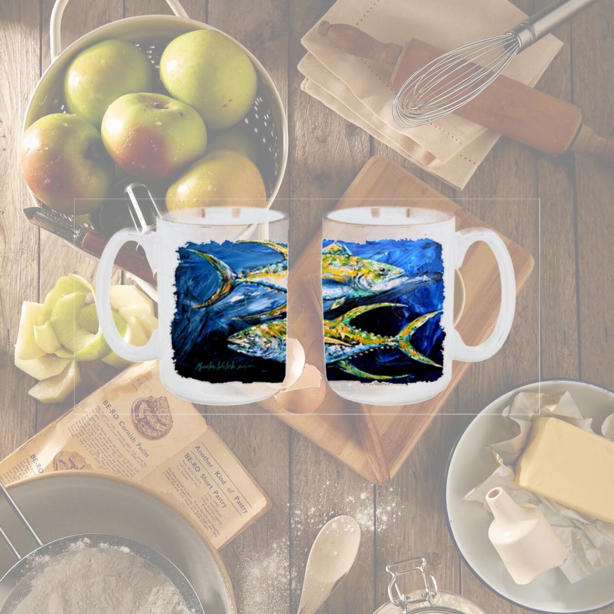 Picture of Carolines Treasures MW1125CM15 Fish - Tuna Tuna Blue Dishwasher Safe Microwavable Ceramic Coffee Mug 15 oz.