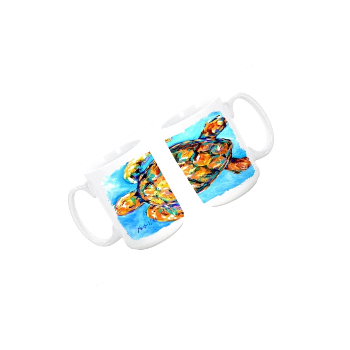 Picture of Carolines Treasures MW1150CM15 Sand Dance Turtle Dishwasher Safe Microwavable Ceramic Coffee Mug 15 oz.