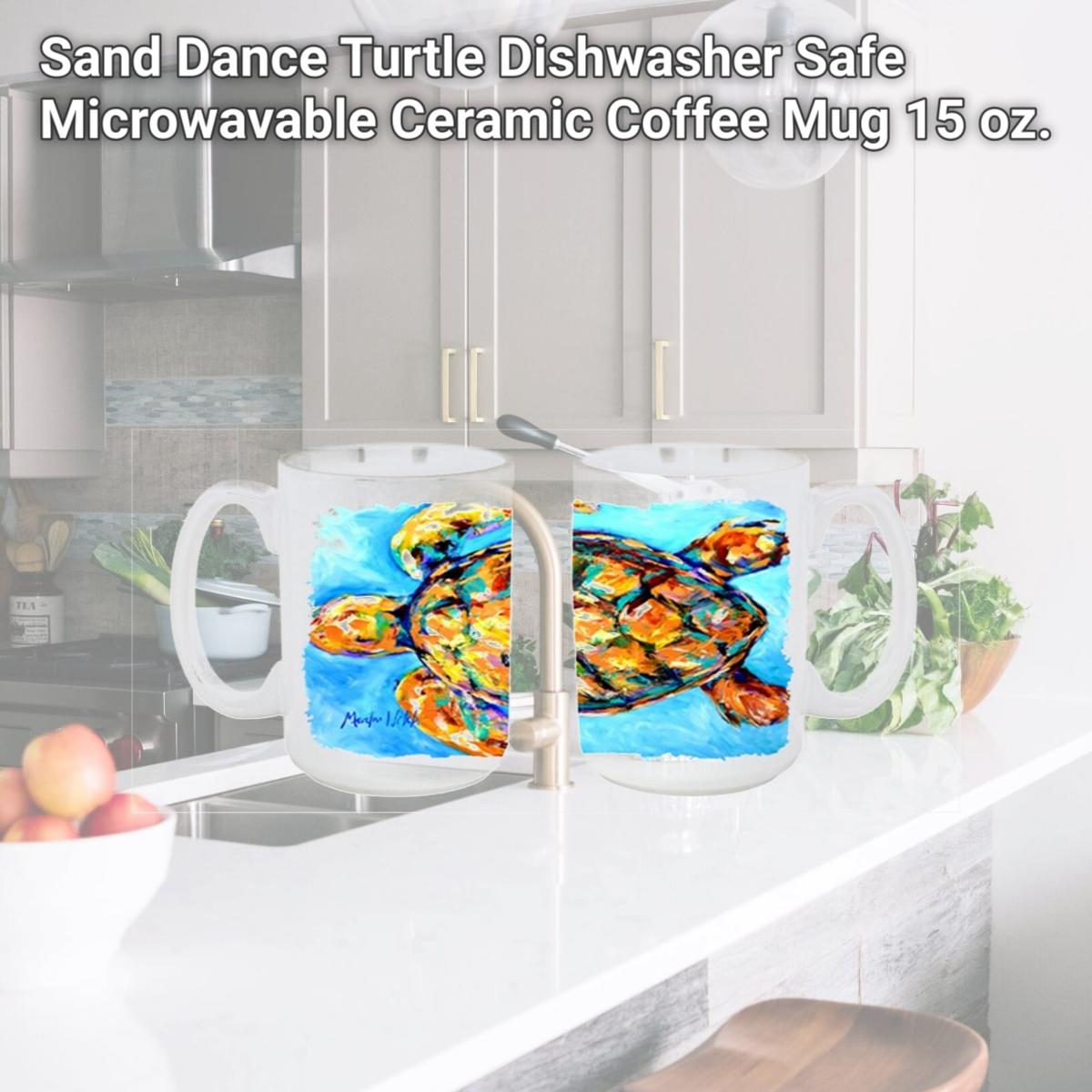 Picture of Carolines Treasures MW1150CM15 Sand Dance Turtle Dishwasher Safe Microwavable Ceramic Coffee Mug 15 oz.