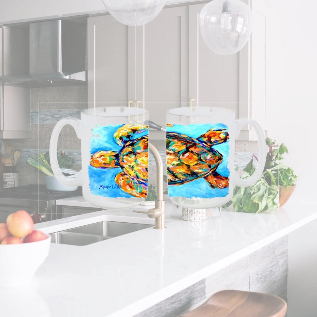 Picture of Carolines Treasures MW1150CM15 Sand Dance Turtle Dishwasher Safe Microwavable Ceramic Coffee Mug 15 oz.