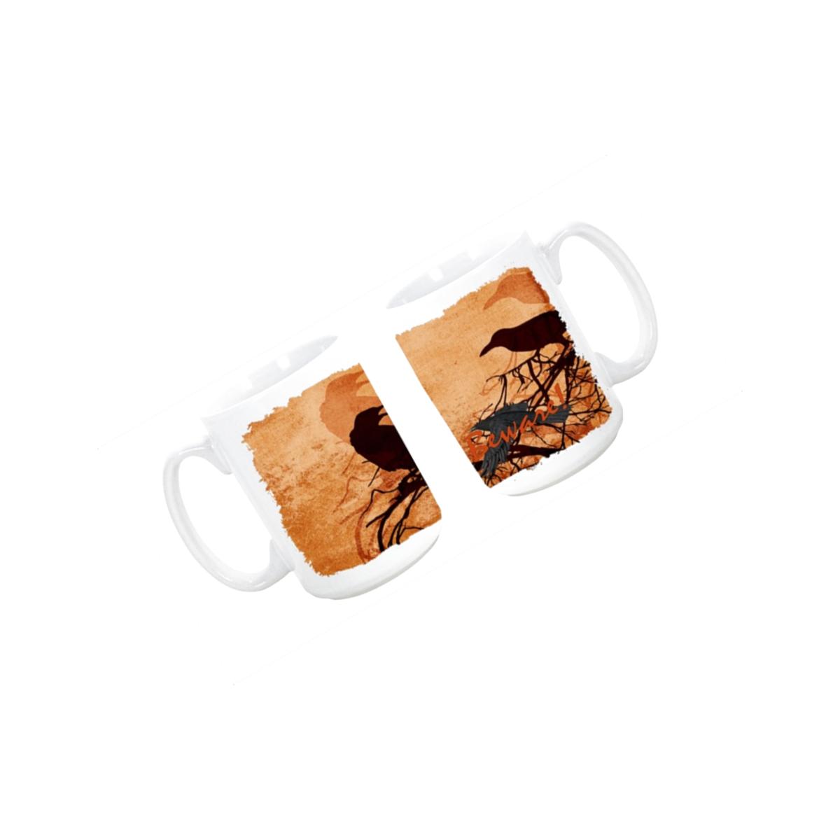 Picture of Carolines Treasures SB3009CM15 Beware of the Black Crows Halloween Dishwasher Safe Microwavable Ceramic Coffee Mug 15 oz.