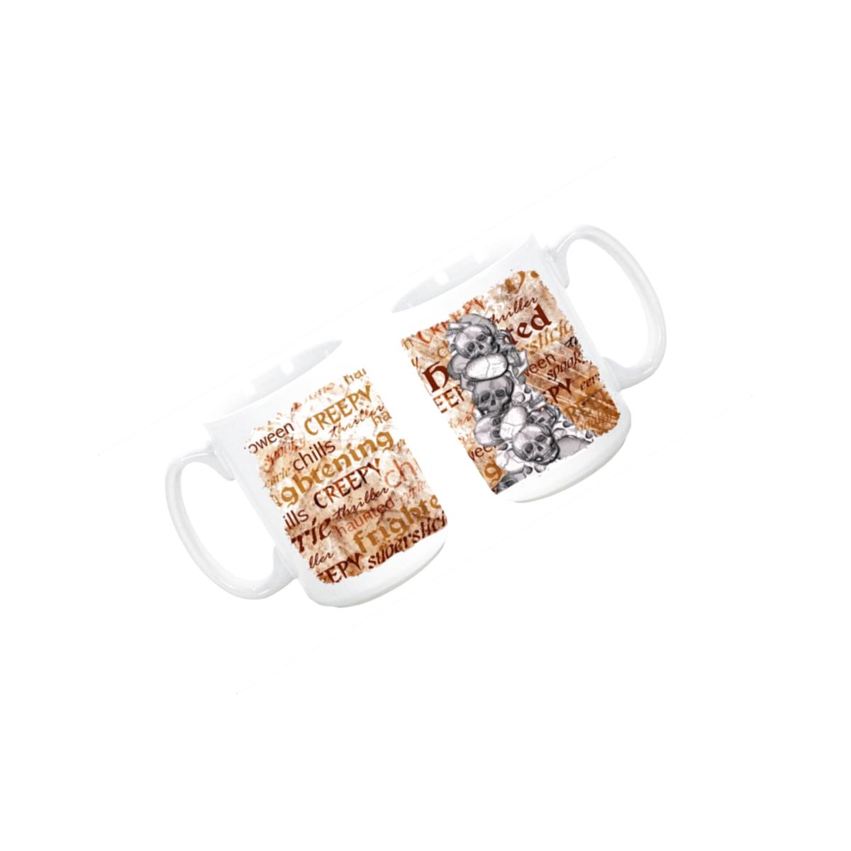 Picture of Carolines Treasures SB3012CM15 Creepy- Haunted and Frightful with skulls Halloween Dishwasher Safe Microwavable Ceramic Coffee Mug 15 oz.