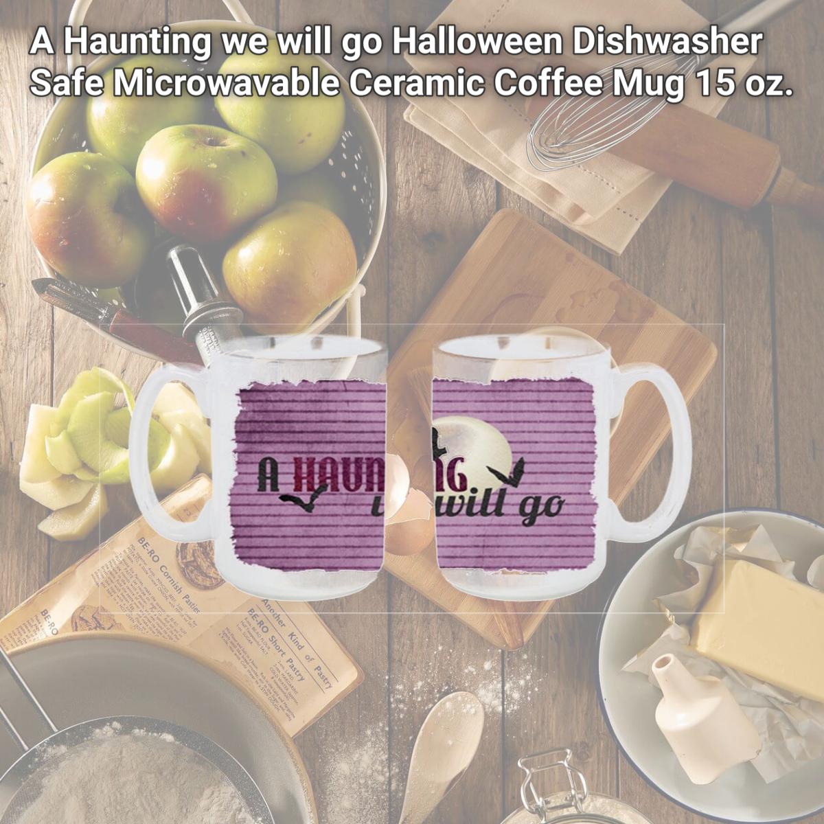Picture of Carolines Treasures SB3015CM15 A Haunting we will go Halloween Dishwasher Safe Microwavable Ceramic Coffee Mug 15 oz.