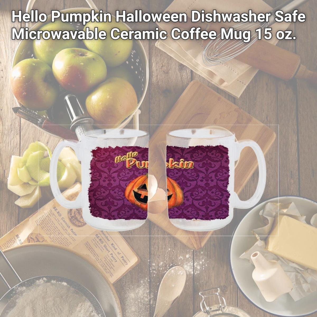 Picture of Carolines Treasures SB3017CM15 Hello Pumpkin Halloween Dishwasher Safe Microwavable Ceramic Coffee Mug 15 oz.