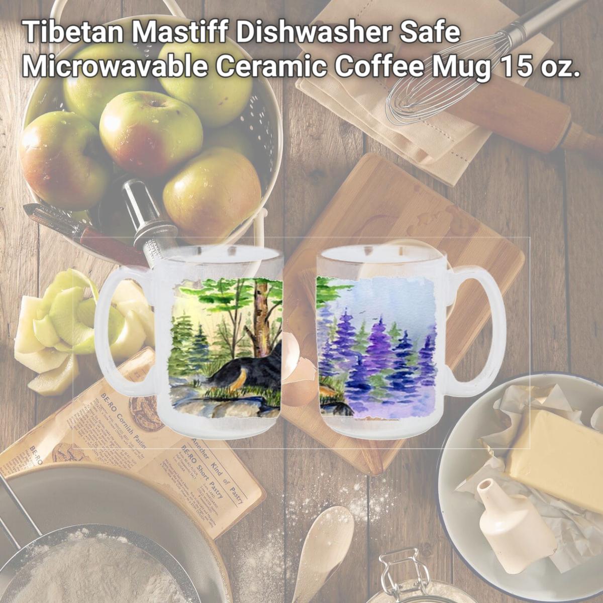 Picture of Carolines Treasures SS8007CM15 Tibetan Mastiff Dishwasher Safe Microwavable Ceramic Coffee Mug 15 oz.