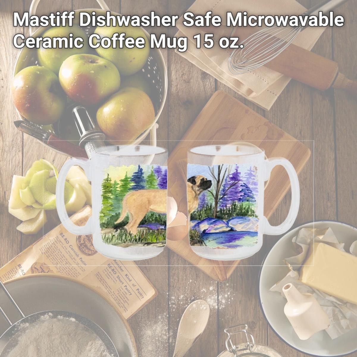 Picture of Carolines Treasures SS8009CM15 Mastiff Dishwasher Safe Microwavable Ceramic Coffee Mug 15 oz.