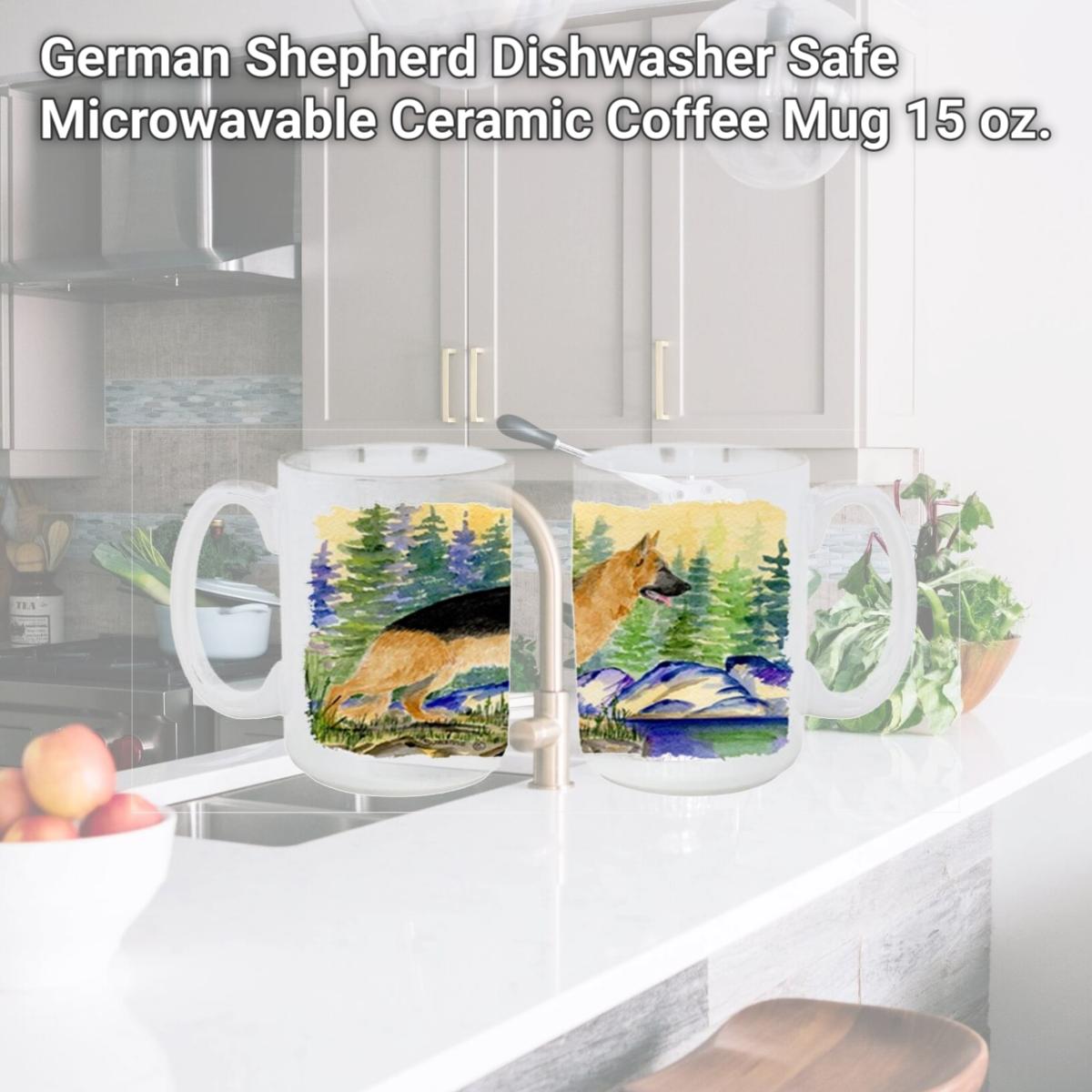 Picture of Carolines Treasures SS8129CM15 German Shepherd Dishwasher Safe Microwavable Ceramic Coffee Mug 15 oz.