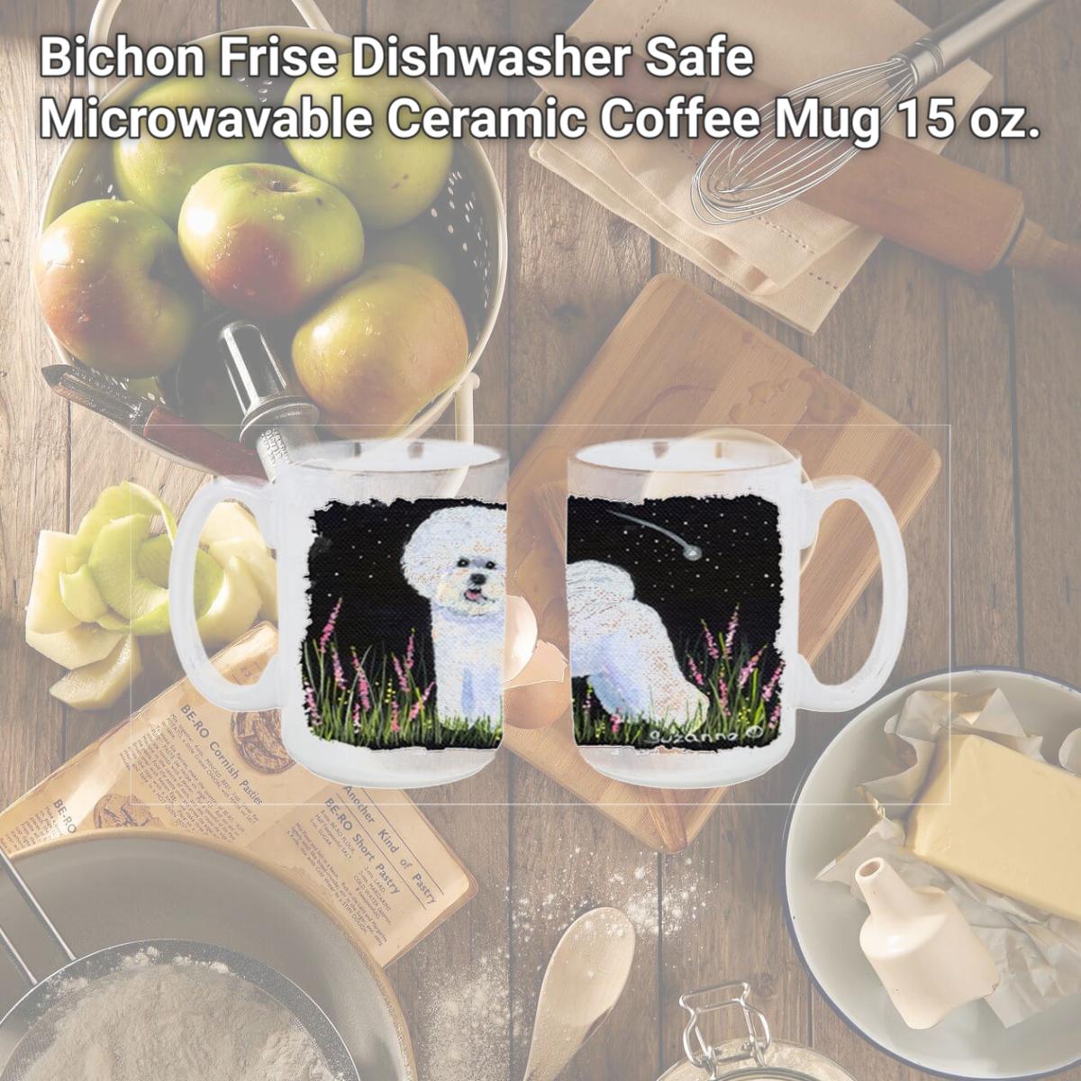 Picture of Carolines Treasures SS8143CM15 Bichon Frise Dishwasher Safe Microwavable Ceramic Coffee Mug 15 oz.