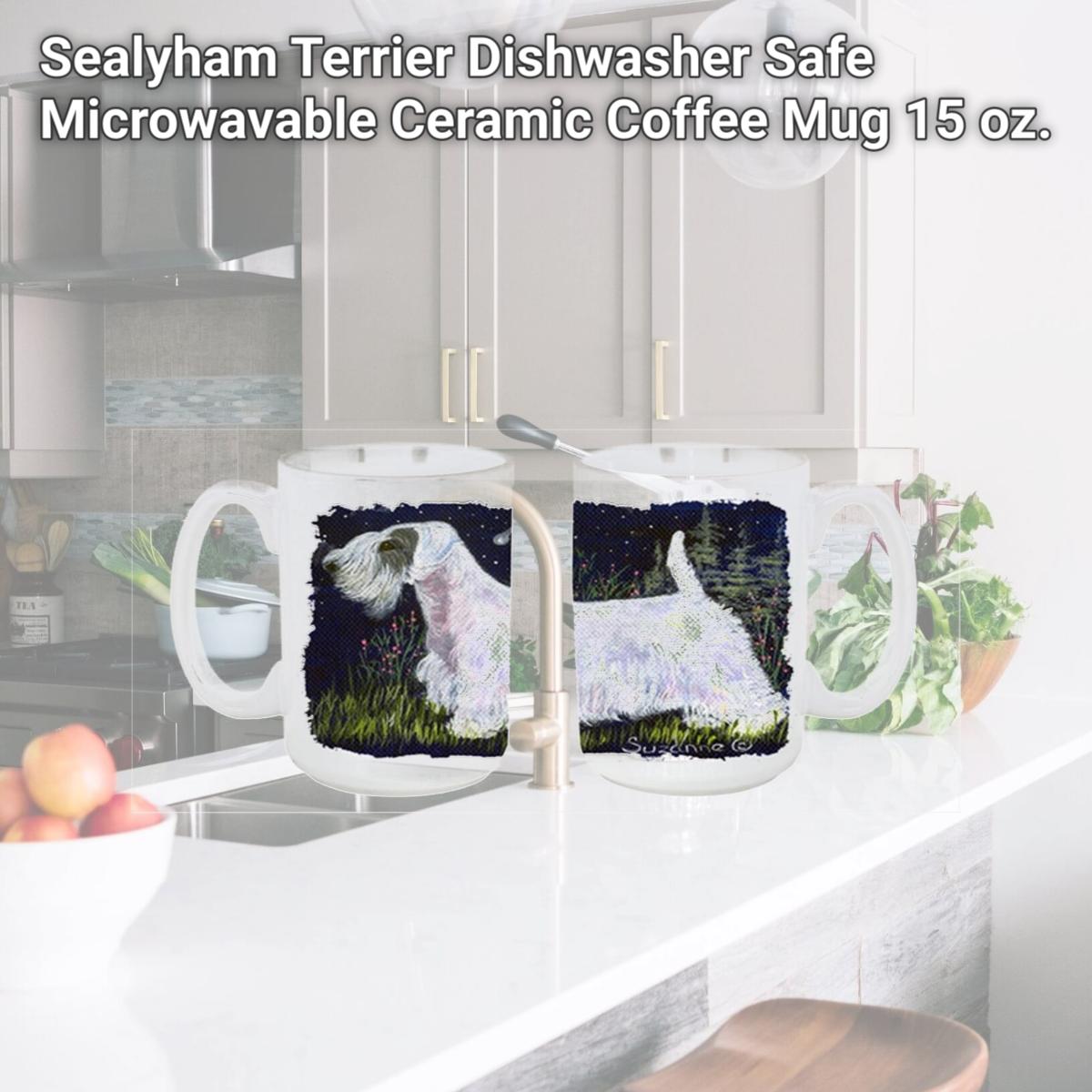 Picture of Carolines Treasures SS8145CM15 Sealyham Terrier Dishwasher Safe Microwavable Ceramic Coffee Mug 15 oz.
