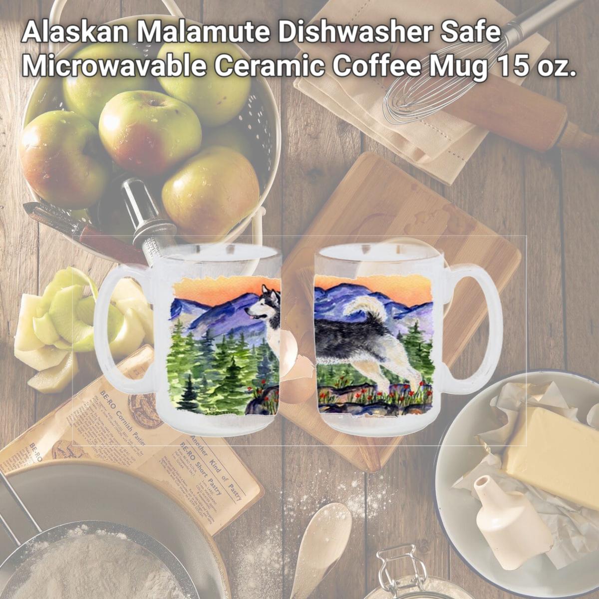 Picture of Carolines Treasures SS8157CM15 Alaskan Malamute Dishwasher Safe Microwavable Ceramic Coffee Mug 15 oz.