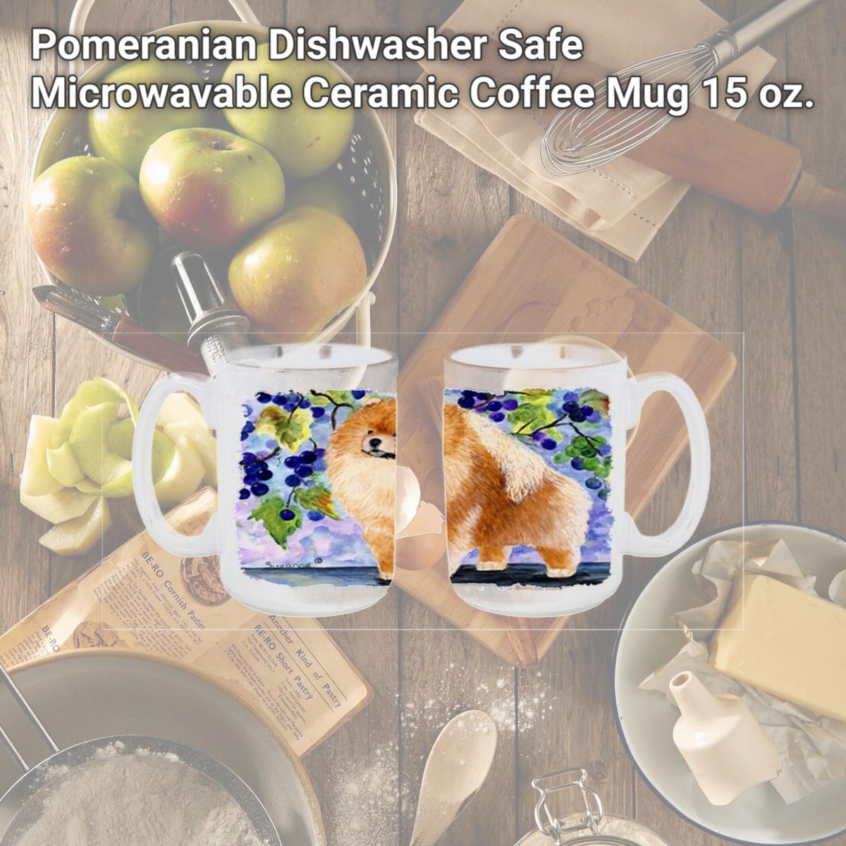 Picture of Carolines Treasures SS8251CM15 Pomeranian Dishwasher Safe Microwavable Ceramic Coffee Mug 15 oz.