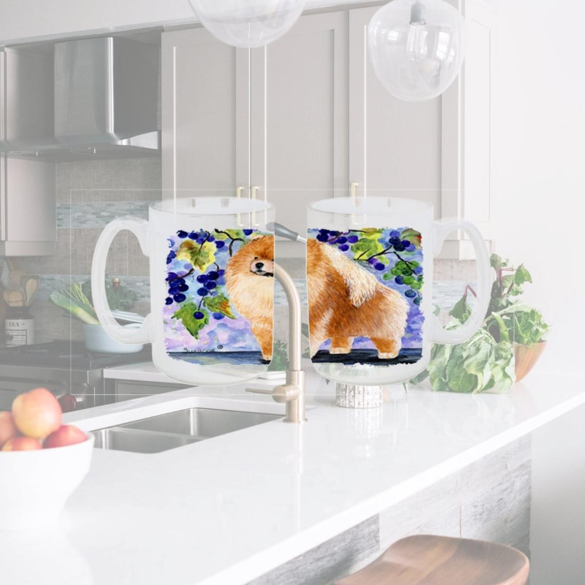 Picture of Carolines Treasures SS8251CM15 Pomeranian Dishwasher Safe Microwavable Ceramic Coffee Mug 15 oz.