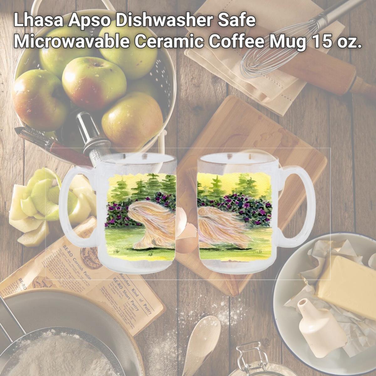 Picture of Carolines Treasures SS8328CM15 Lhasa Apso Dishwasher Safe Microwavable Ceramic Coffee Mug 15 oz.