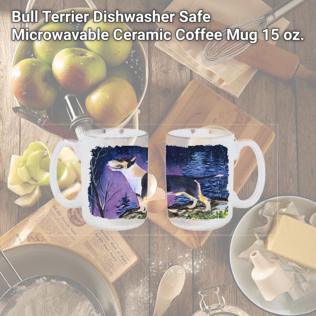 Picture of Carolines Treasures SS8344CM15 Bull Terrier Dishwasher Safe Microwavable Ceramic Coffee Mug 15 oz.