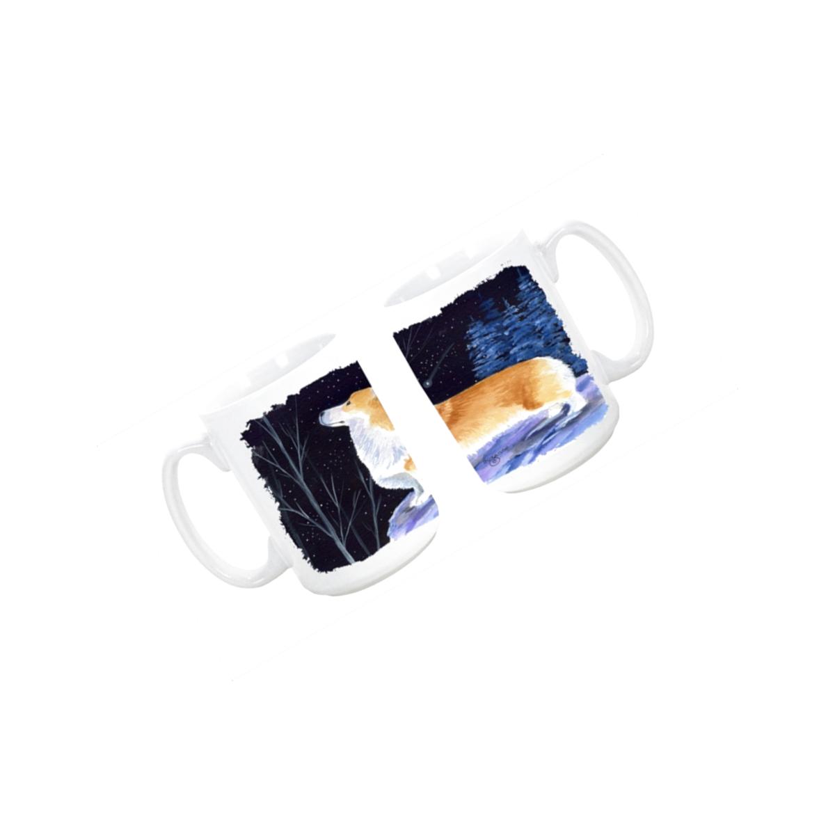 Picture of Carolines Treasures SS8373CM15 Starry Night Corgi Dishwasher Safe Microwavable Ceramic Coffee Mug 15 oz.