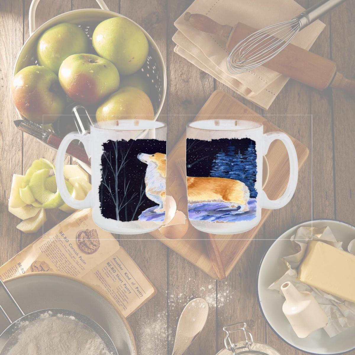 Picture of Carolines Treasures SS8373CM15 Starry Night Corgi Dishwasher Safe Microwavable Ceramic Coffee Mug 15 oz.